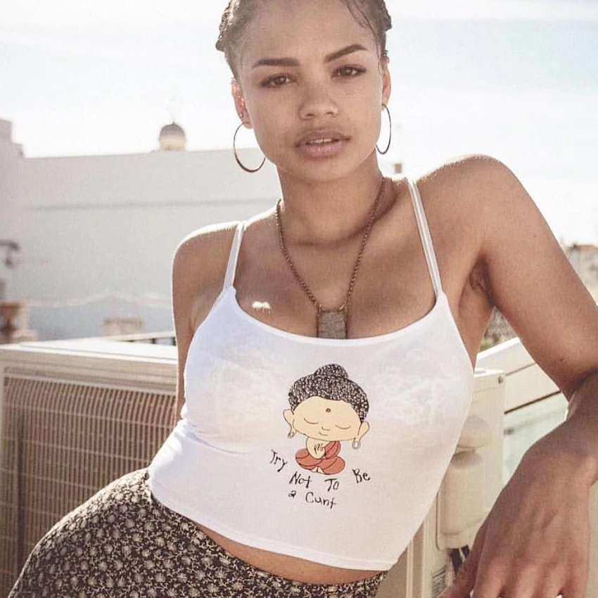 InstaHot белый буквенный принт camis, с широкими линиями ремень женский без рукавов сексуальный уличная Повседневный укороченный топ милый узор футболка Топ Лето