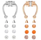 1 шт., кольцо-клипса для носа из нержавеющей стали