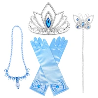 childrens day girls toys childrens birthday gifts cosplay props frozen crown staff gloves necklace 4 piece set