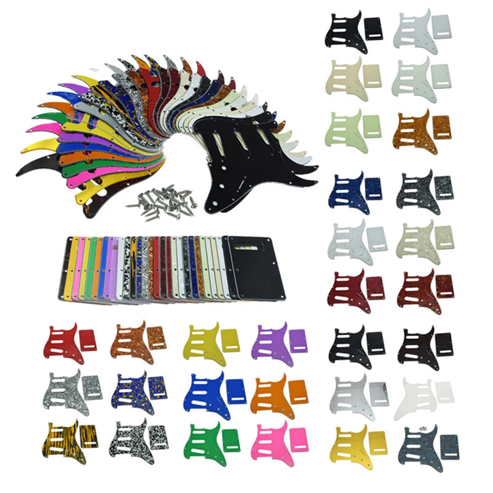 

Metal Guitar Pickguard Scratch Plate And Back Tremolo Cover Screw For 11 Hole "Standard" SSS USA & Mexican ST Guitar Accessories