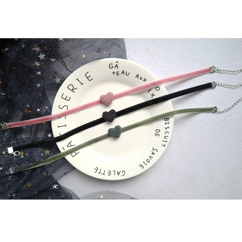 Новинка 2019 модный бархатный тканевый чокер ожерелье для женщин черное розовое