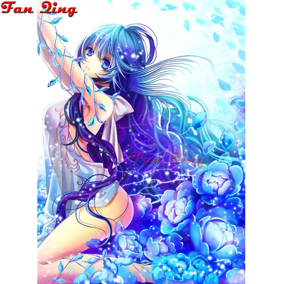 

Алмазная картина полностью квадратная/круглая Русалка Принцесса цветы жемчуг алмазная живопись Стразы Вышивка крестиком искусство