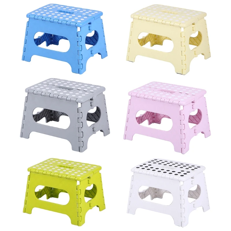 

Folding Footstool Portable Dot Non-slip Children Foot Stool Lightweight Bathroom Step Stools for Outdoor Travel Camping