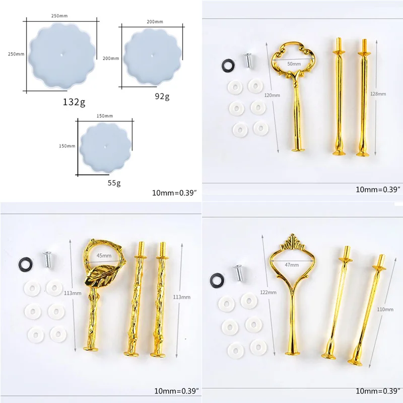 

Crystal Epoxy Resin Mold 3-layer Tray Casting Silicone Mould DIY Crafts Desktop Coaster Making Tools