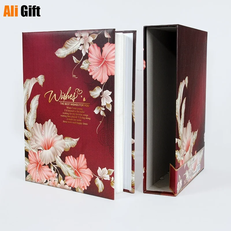 Модные Ретро фотоальбомы с цветочной вставкой 200 карманов простой вместительный