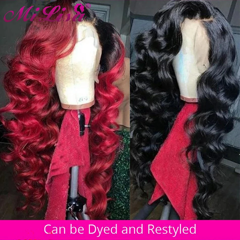 150 плотность свободный волнистый парик Кружева Фронтальная человеческие волосы
