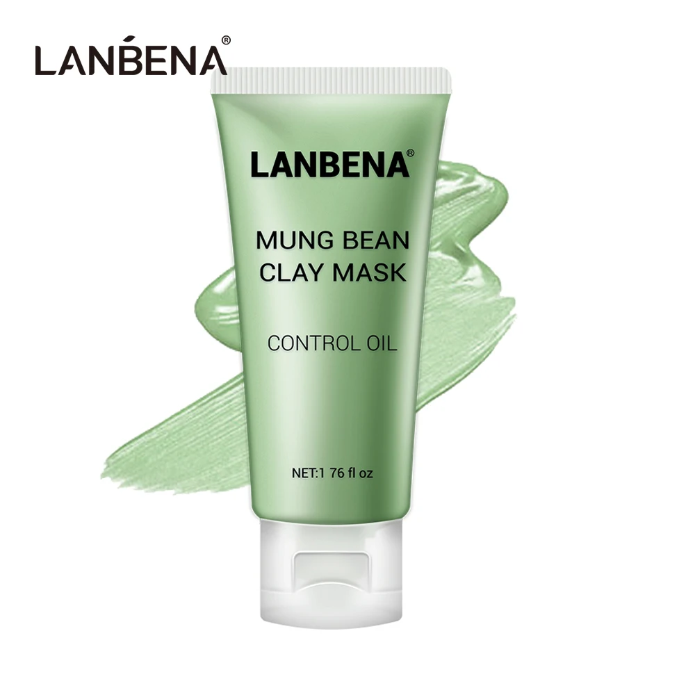 Глиняная маска для лица LANBENA с бобов мунг уменьшает следы от акне питает Глубоко