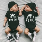 Боди для новорожденных с принтом Little Queen and Little King