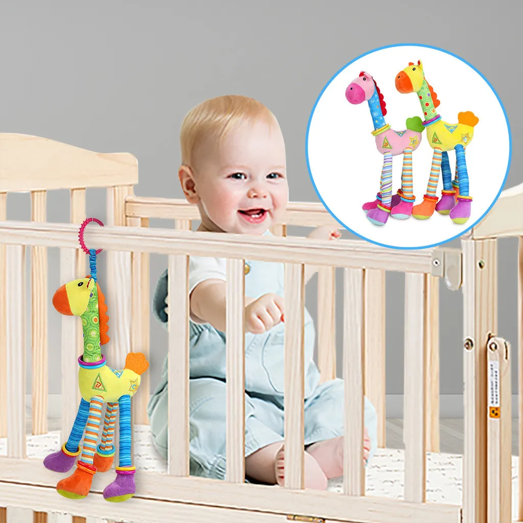 Плюшевые игрушки для коляски жираф животные погремушки | Игрушки и хобби