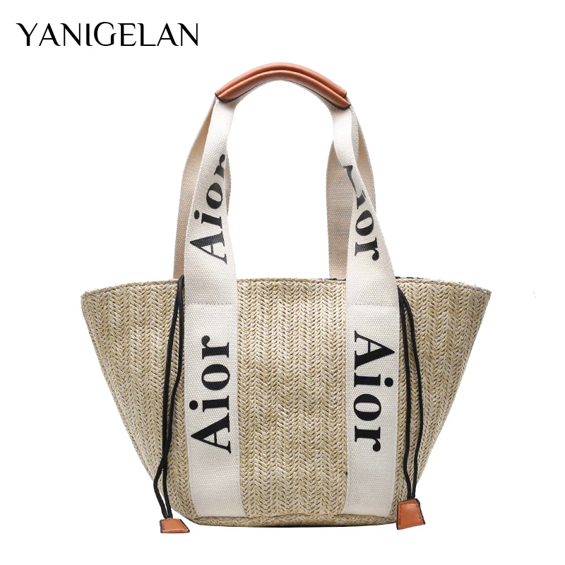 

Handmade Rattan Woven Straw Bag Summer Women Messenger Crossbody Bag Bucket Handbags Totes Female Shoulder Pack Bohemia New 2021