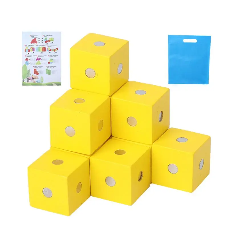 Магнитные строительные блоки кубики деревянные игрушки для детей P31B|Блочные