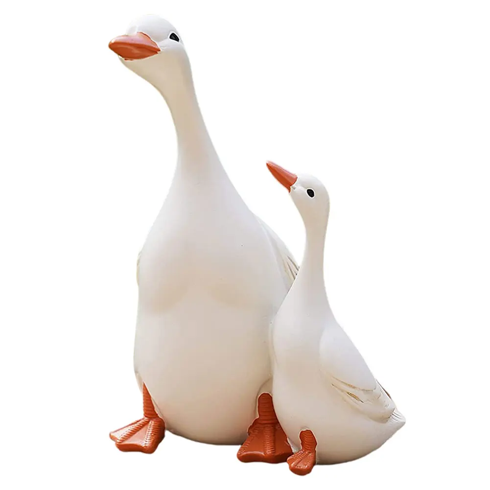 

Resin Duck Statue Cute Mother Child Duck Sculpture Ornament For Garden Lawn Decor Cabinet Living Room Photo Prop Table Display