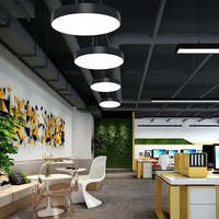 2021 New LED 5cm Ultra Thin App Control Black White Pendant light Lustre Hanging Lamps Suspension Luminaire Lampen For Office