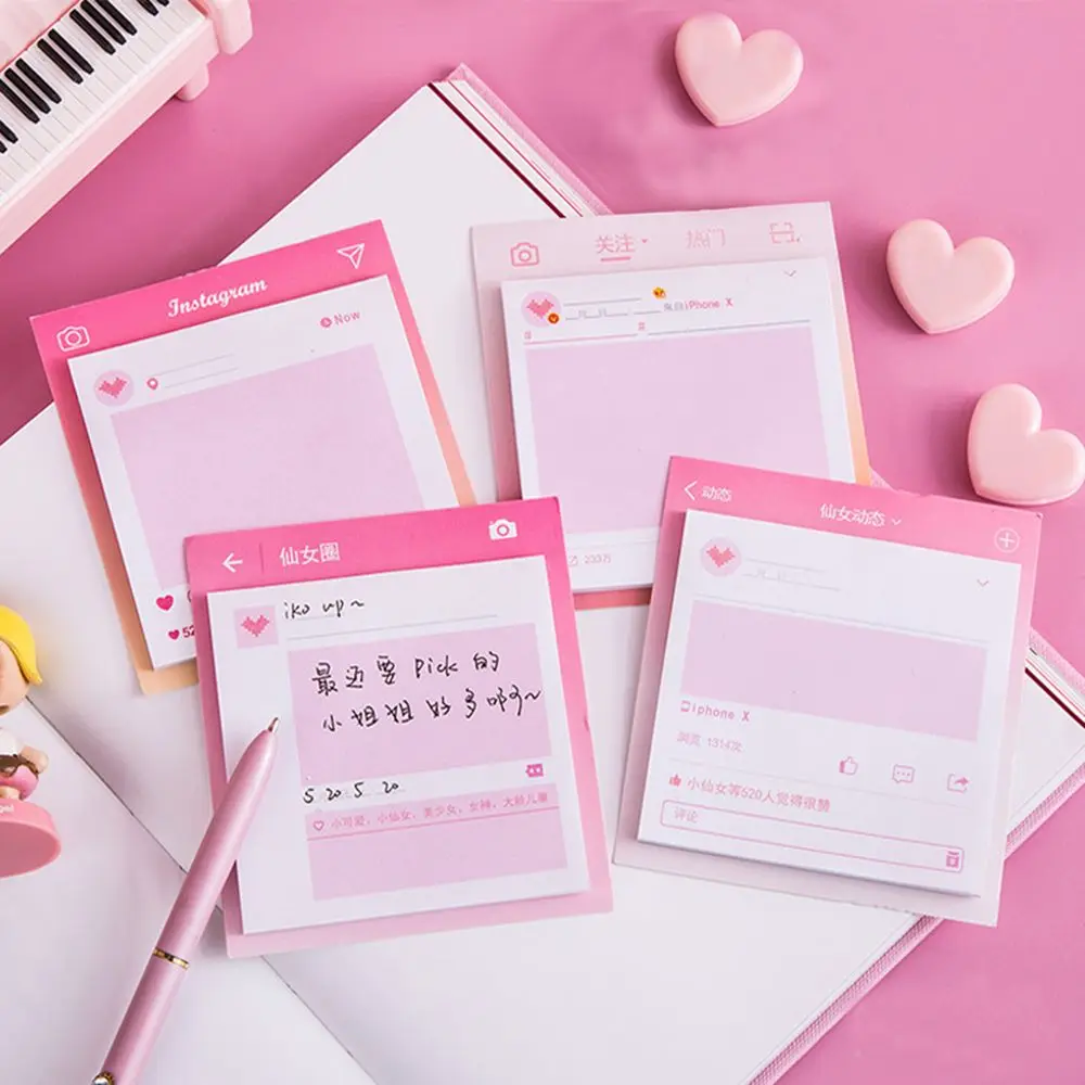30 листов милые Стикеры розовый романтический блокнот для записей декоративные