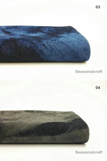 Джинсовая хлопковая ткань Потертая джинсовая синяя сделай сам шитье QT417