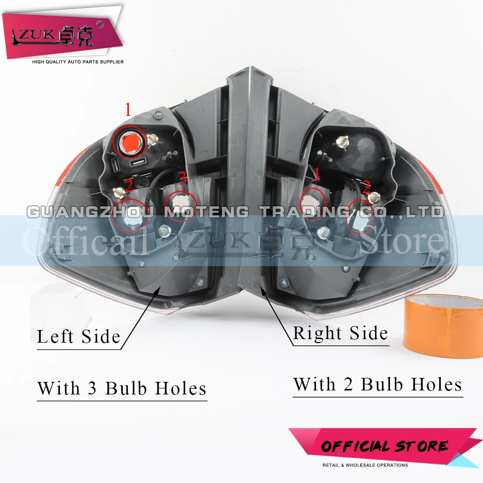 

ZUK Auto Car Rear Stop Brake Lamp For HONDA FIT JAZZ 2009 2010 2011 GE6 GE8 Tail Light Tail Lamp For Left Hand Drive Car Only