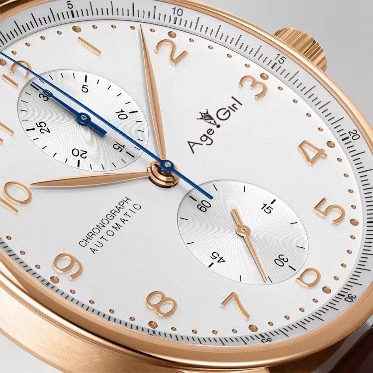 

Luxury New Men Automatic Mechanical Self Wind Rose Gold Watch Bronw Blue Leather Stainless Steel Sapphire Glass Sport Watches