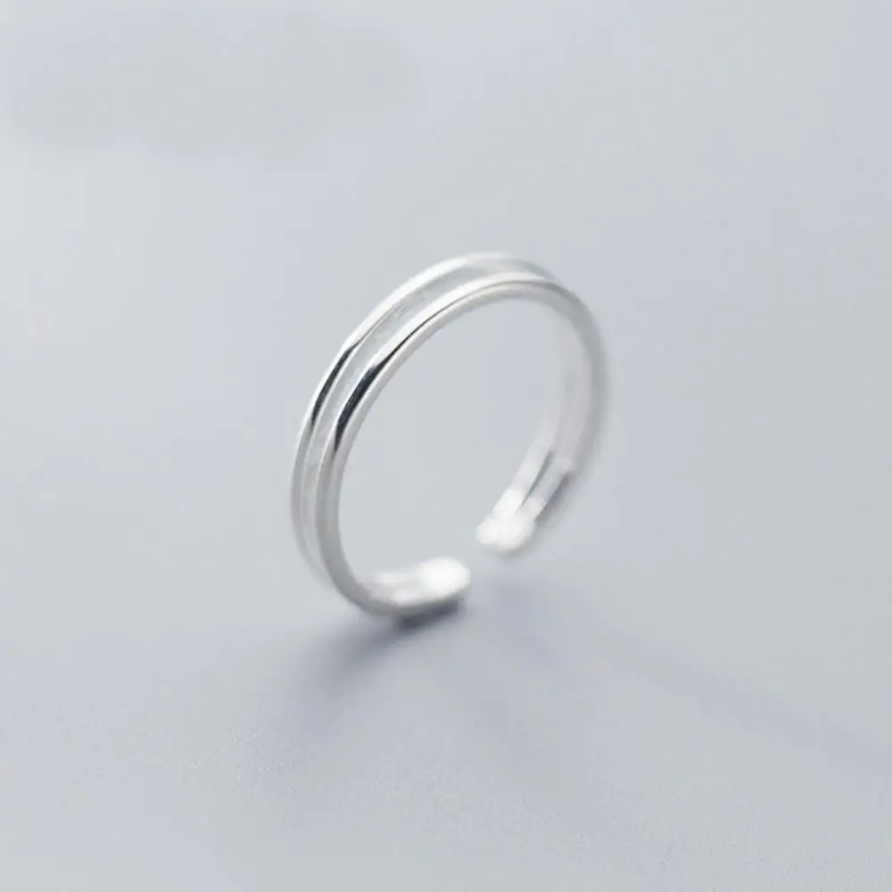 925 Sterling Silver 2 Bands Adjustable Knuckle Midi Mid Finger Toe Pinkie Ring Size 3.5 A3399 | Rings