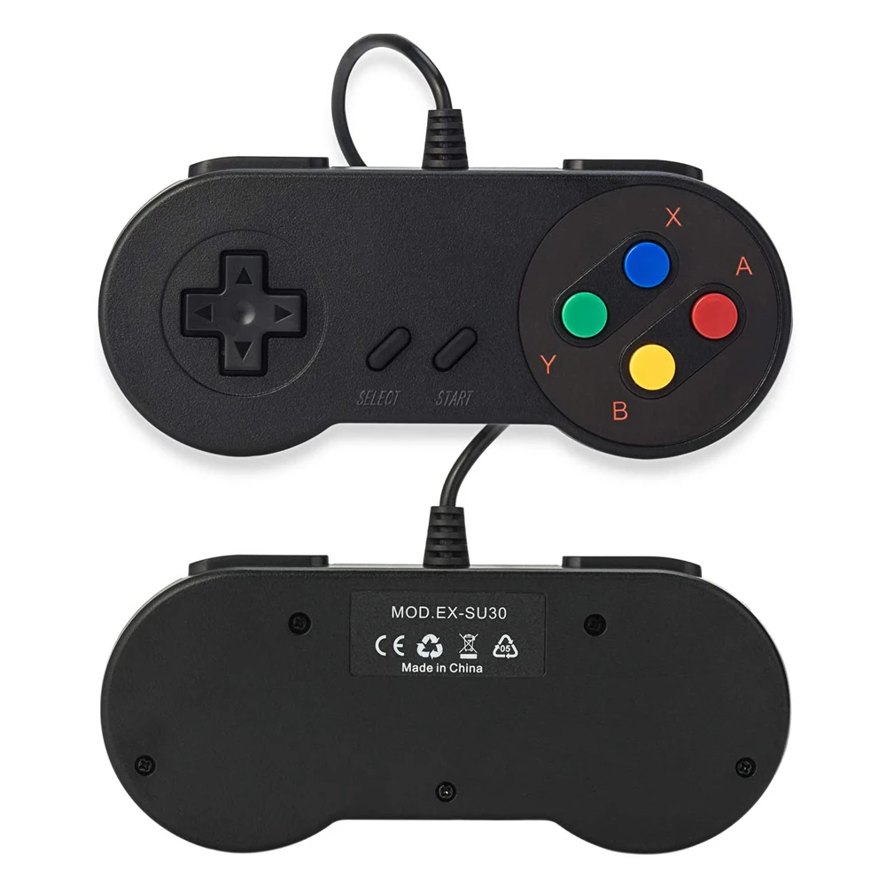 USB проводной геймпад игровой контроллер джойстик черный классический для ПК