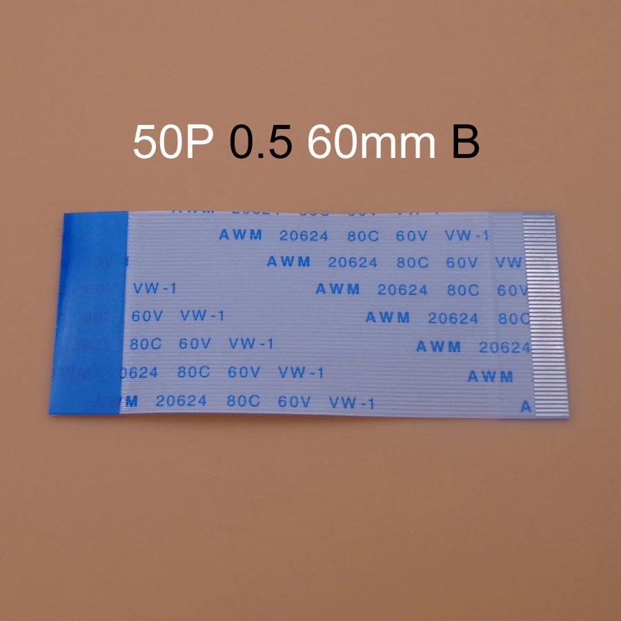 

1pc New FFC FPC flat flexible cable 0.5mm pitch 50 pin 50PIN typeB Length 60mm 60cm Width 25.5mm Ribbon Flex Cable