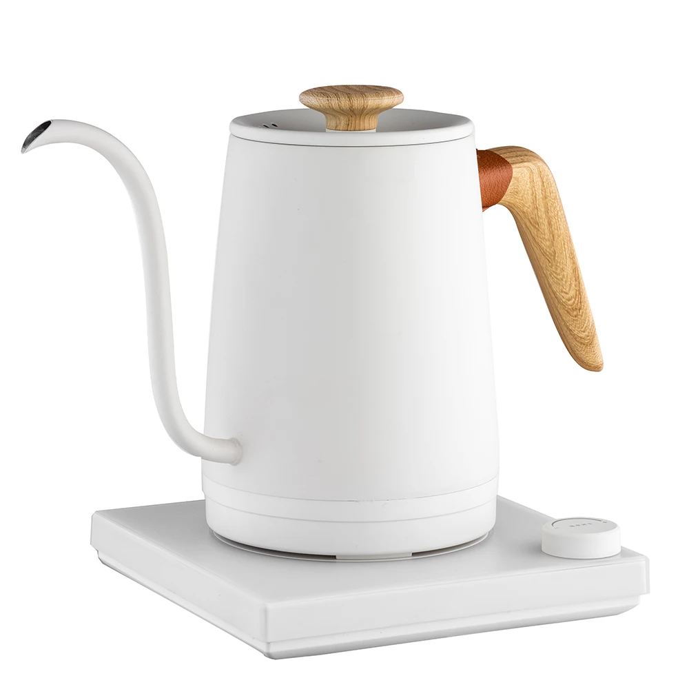 

1000ml Big Capacity Electric Various Temperatures Setting Stainless Steel Coffee Gooseneck Kettle White Color
