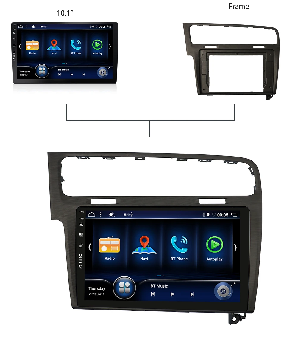 

Android 10.0 4G+64G For Volkswagen Golf 7 2013 2014 2015-2017 Auto Car Radio Stereo Player Bluetooth GPS Navigation dsp autoplay
