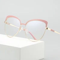 2021 cat eye glasses frame women optical eyeglasses metal myopia eyewear prescription anti blue light glasses spectacles frames