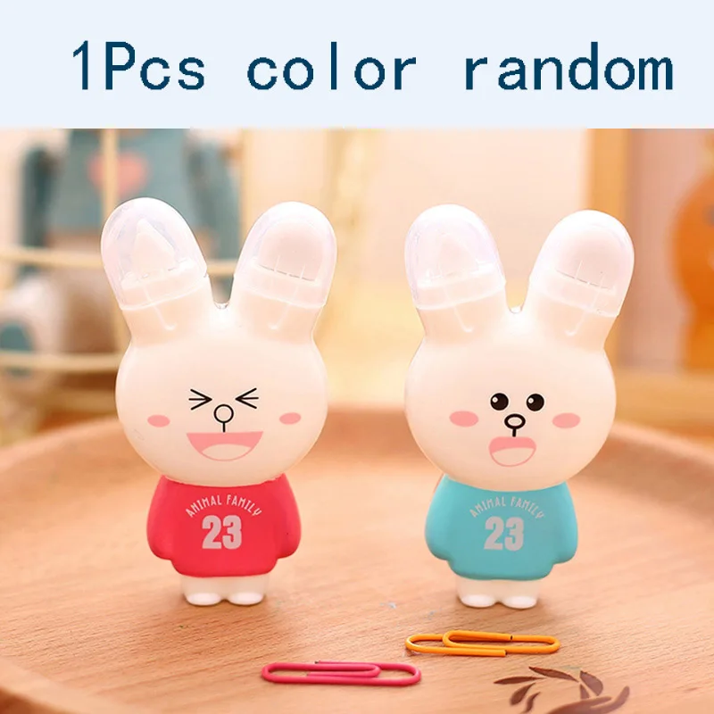 1 pc color random 1 шт kawaii коррекционная лента 6 метров резиновая двойная мультяшная коррекционная лента «кролик» бренд deli 7291 цвет случайный - Цвет: 1 pc color random