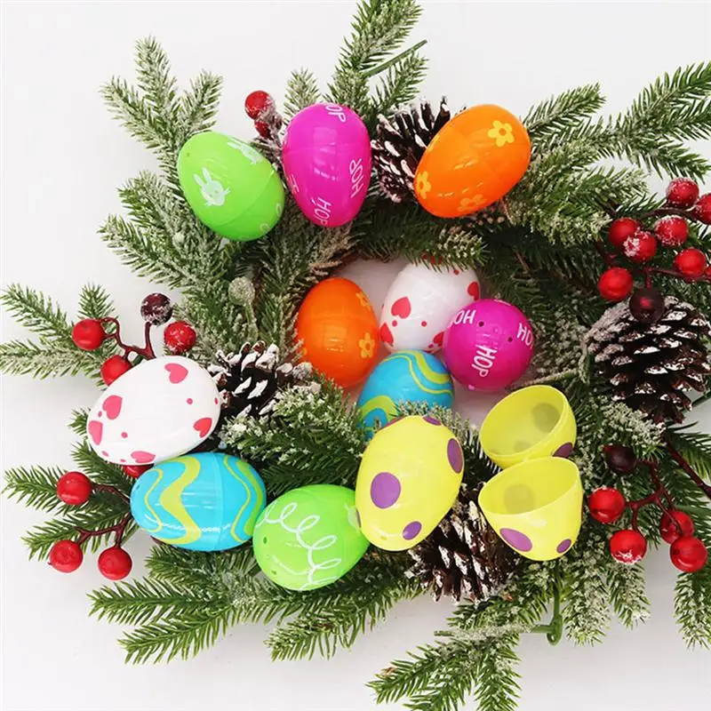 

24Pcs Easter Egg Adornments Decorative Party Layout Props Festival Eggshell Toys
