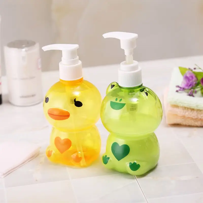 

250ml Portable Soap Dispenser Child Cute Animal Frog/Duck Shape Press Type Split Empty Pump Bottle Shampoo Shower Container