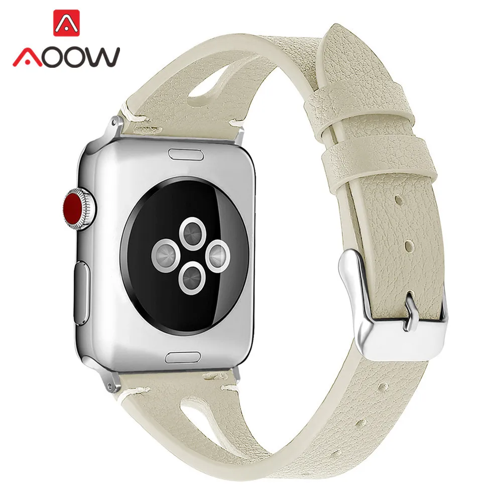 Ремешок из натуральной кожи с принтом для Apple Watch 40 мм 44 мм для iwatch 38 мм 42 мм ремешок серии 4 3 2 1 браслет аксессуары