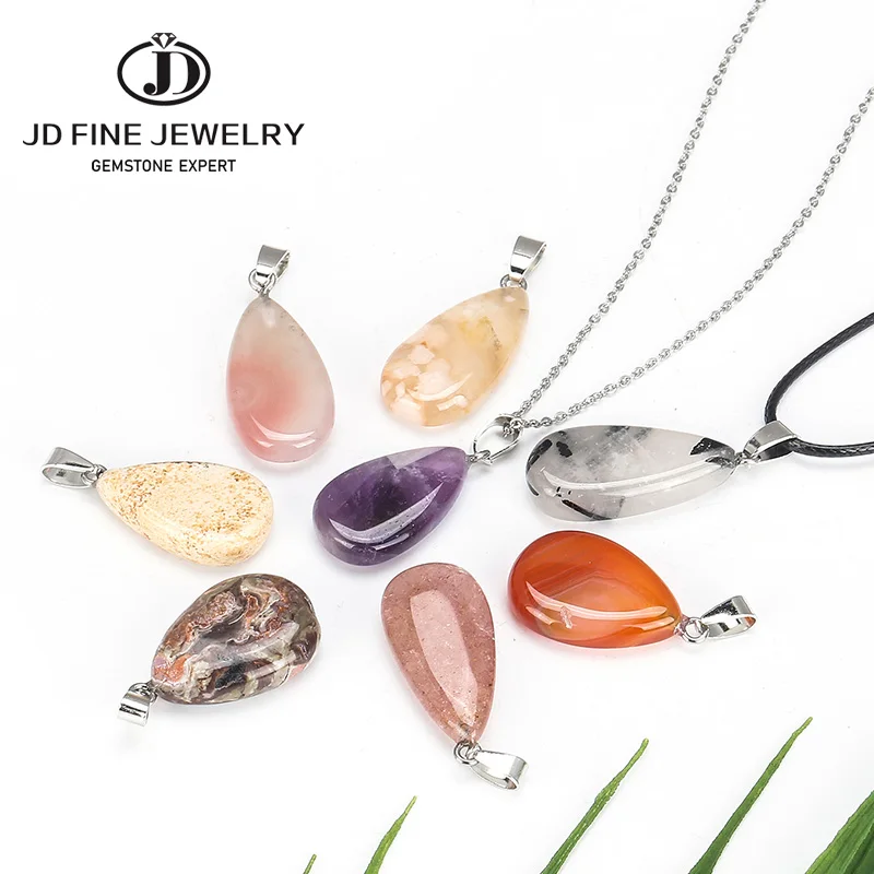 JD 1 шт. оптовая продажа белый кварц/Аметист/вишневый Агат подвеска из
