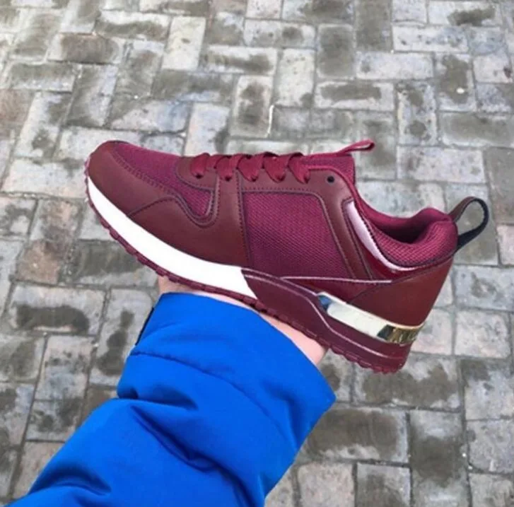 

Women's Sneakers With Platform Shoes Tennis Female Woman-shoes Thick Sole Mesh 2021 Casual Trainers Roses Lace-Up Leisure PU Low