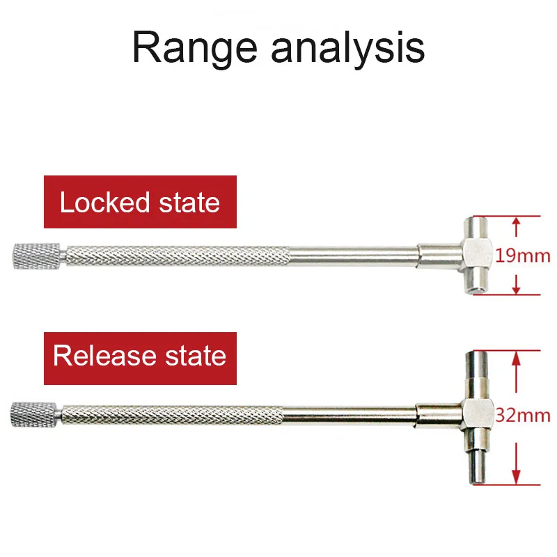 

6pcs Round Telescopic Gauge Set Adjustable Cylinder Inner Diameter Measure Kit 8-150mm THIN889