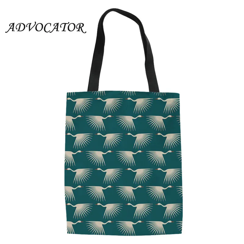 

Tote Bags for Women Art Deco Cranes Printing Large Reusable Shipping Bags Ladies Canvas Tote Bag Women Beach Pouch Taschen Women