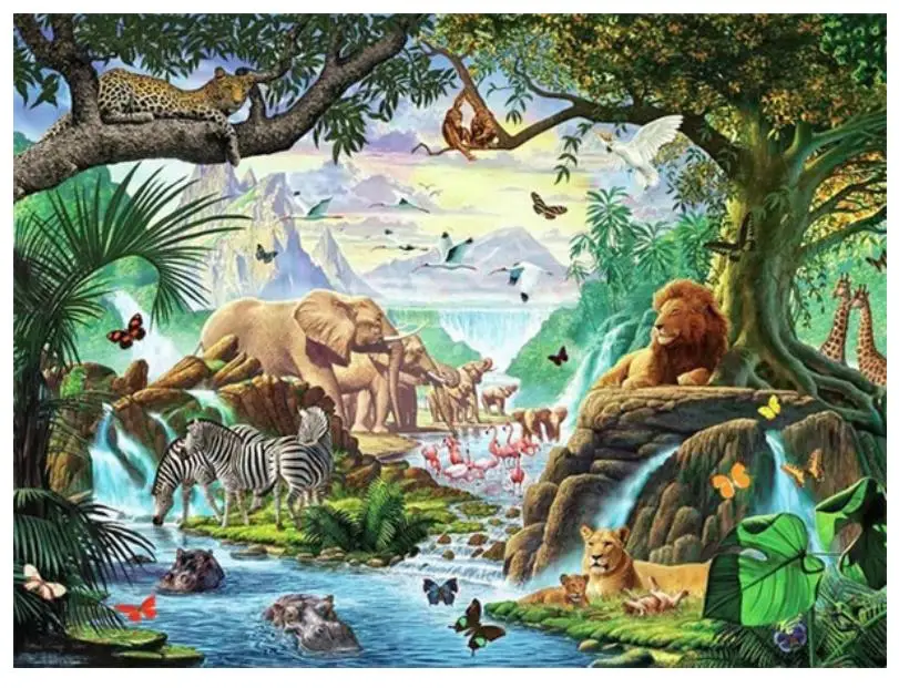 Фотообои с изображением лесных животных полностью круглые стразы вышивка