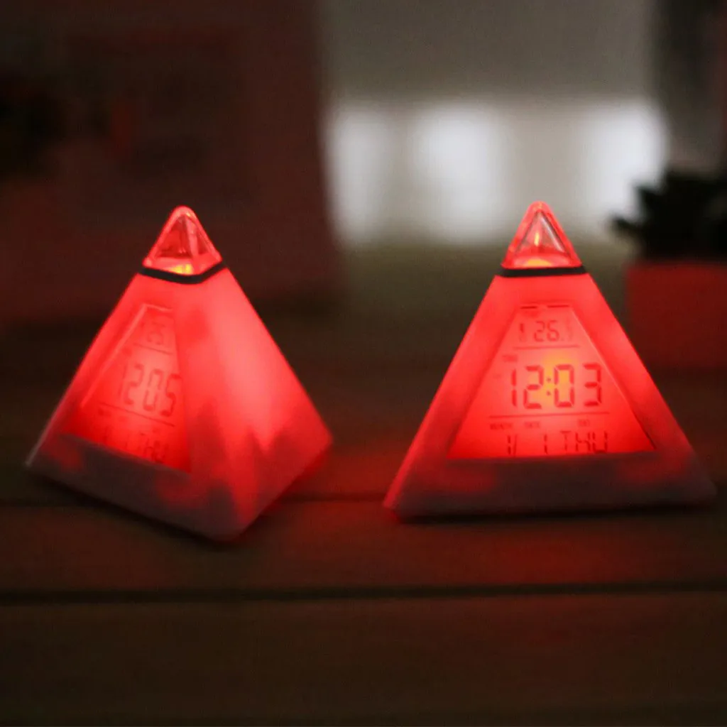 7 цветов красочные для дома ЖК дисплей часы будильник ночной Светильник