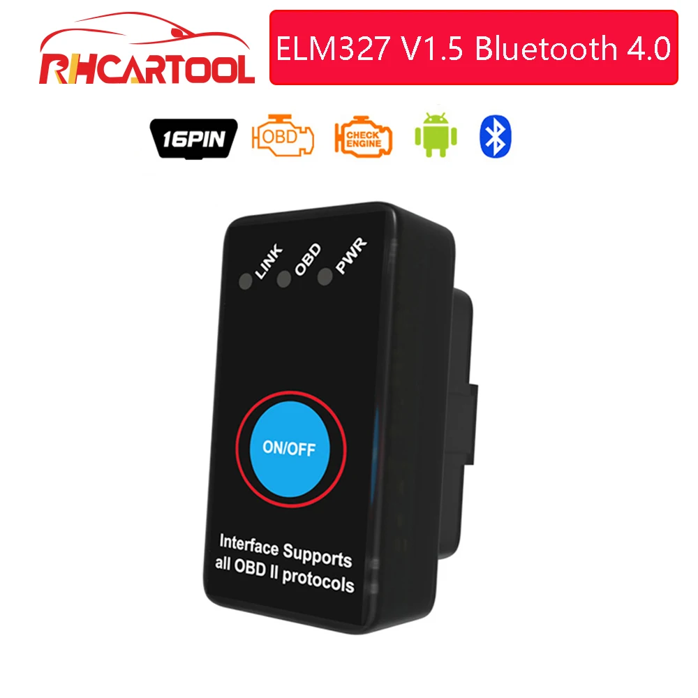 Автомобильный мини считыватель кодов V1.5 Bluetooth 4 0 ELM327 ELM 327 OBD2 / OBDII версия 1 5 для Android