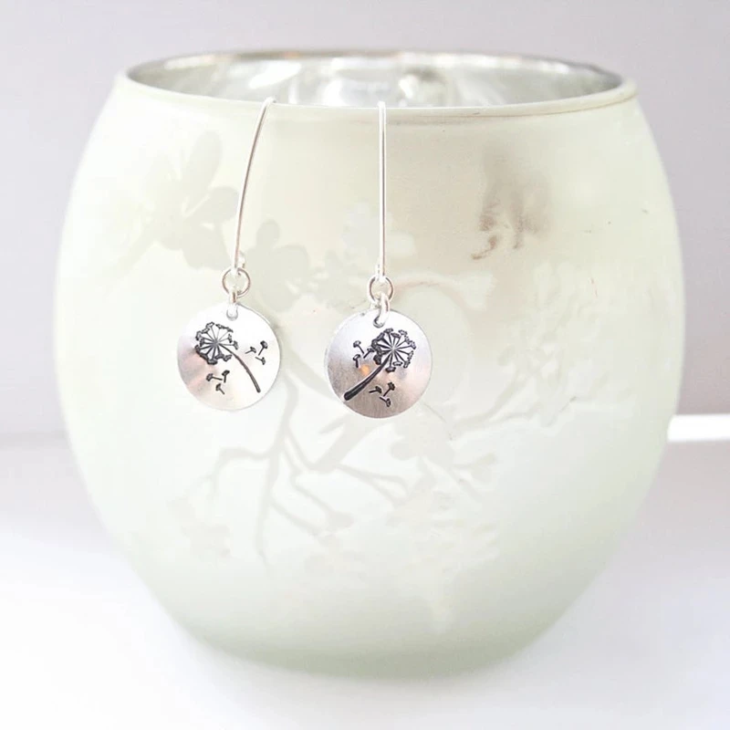 

Natural Style Dandelion Pattern Women Drop Earrings Wedding Engagement Earring Cocktail Party Jewelry