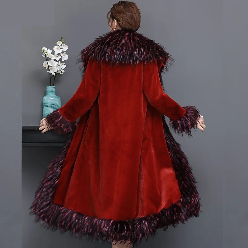 Роскошное меховое пальто с воротником из лисьего меха 2020 зимнее женское