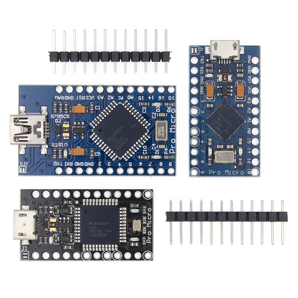 Фото TENSTAR ROBOT Pro Micro, с Загрузчиком, черный/синий ATmega32U4 5 В/16 МГц, модуль контроллера Mega32U4 leonardo для arduino №1