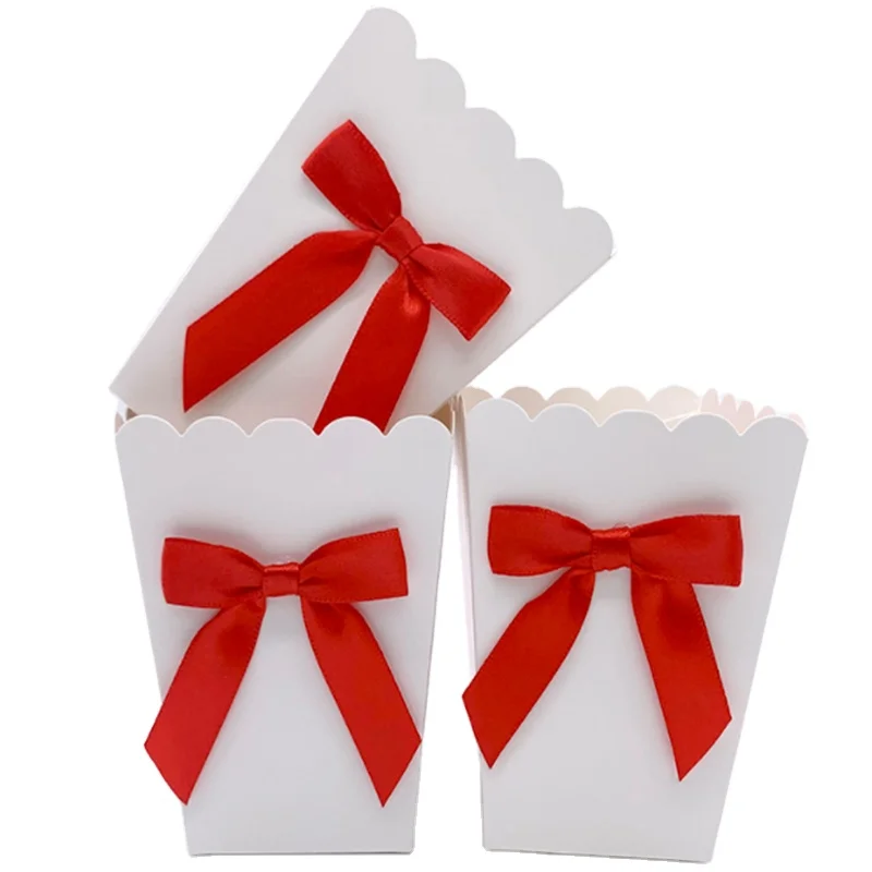 

50pc Bow Box Party Supplies Paper Bags Candy Boxes Container Birthday Baby Shower Wedding