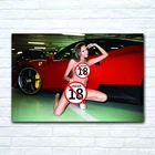 Спортивный автомобиль сексуальная девушка плакат печать для домашнего декора Настенная картина для гостиной Декор холст живопись