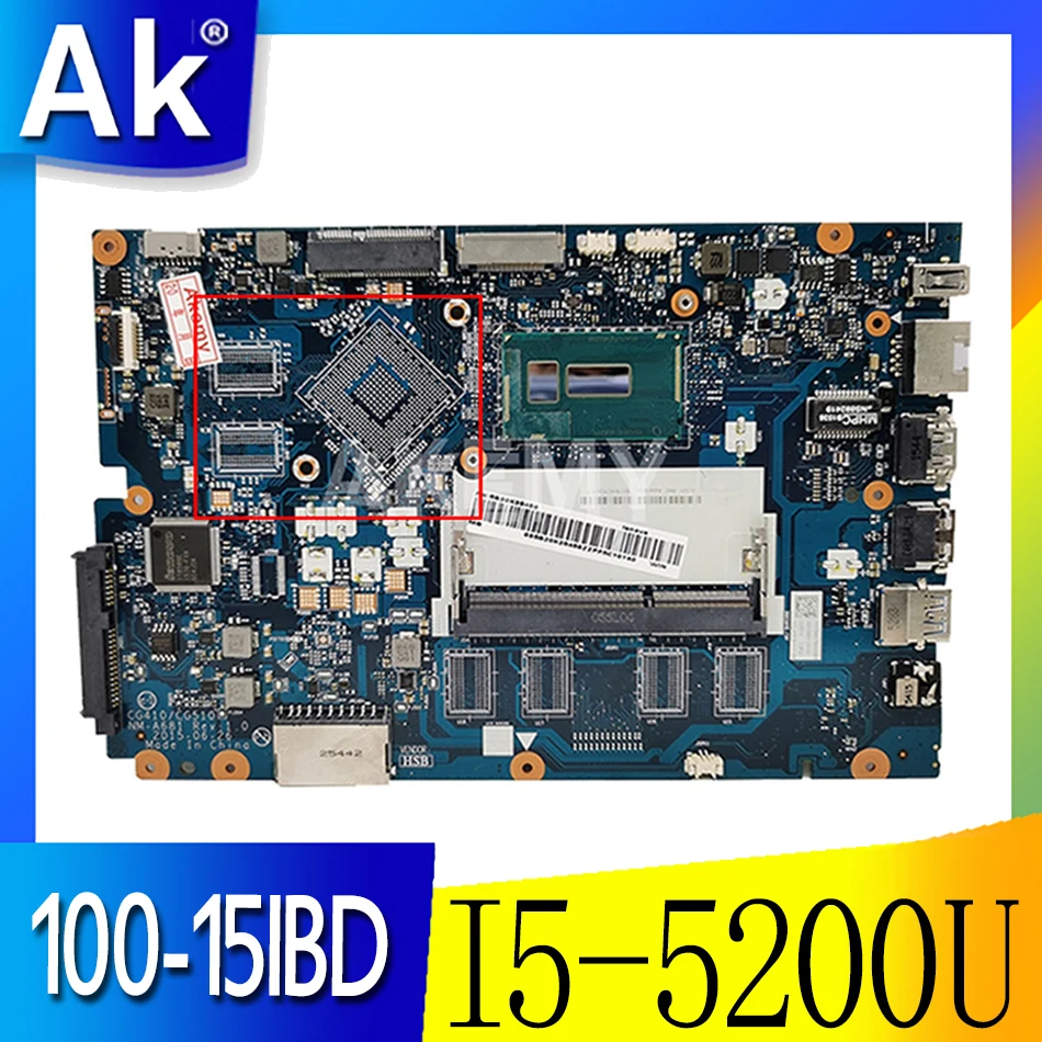 

For Lenovo Ideapad 100-15IBD 100-15IBY B50-50 100-14IBD 100-14IBY CG410 CG510 NM-A681 LAPTOP Mainboard I5-5200U CPU