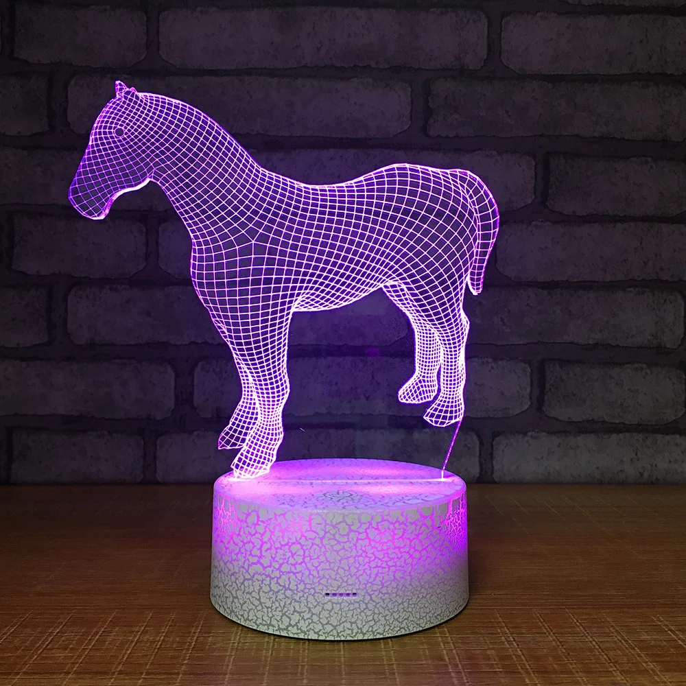

Horse LED RGB Night Light 7 Color Change Desk Light Action Figure PVC Kids Toys Brinquedos Christmas Gift
