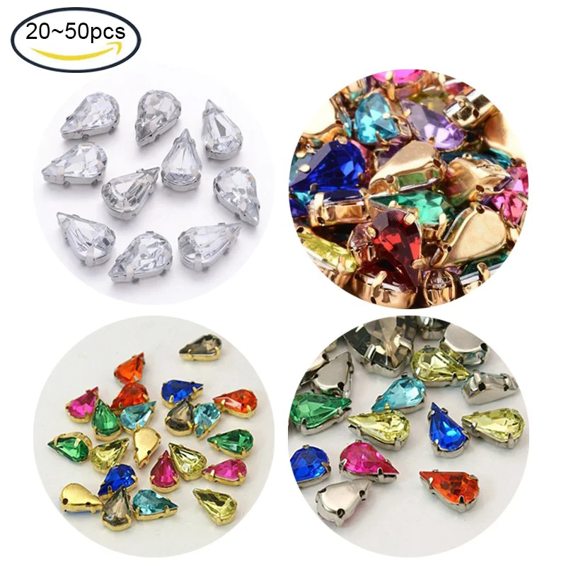 

20 ~ 50 шт., 10x6 мм, искусственная форма, Пришивные акриловые бусины Стразы для модных ювелирных изделий