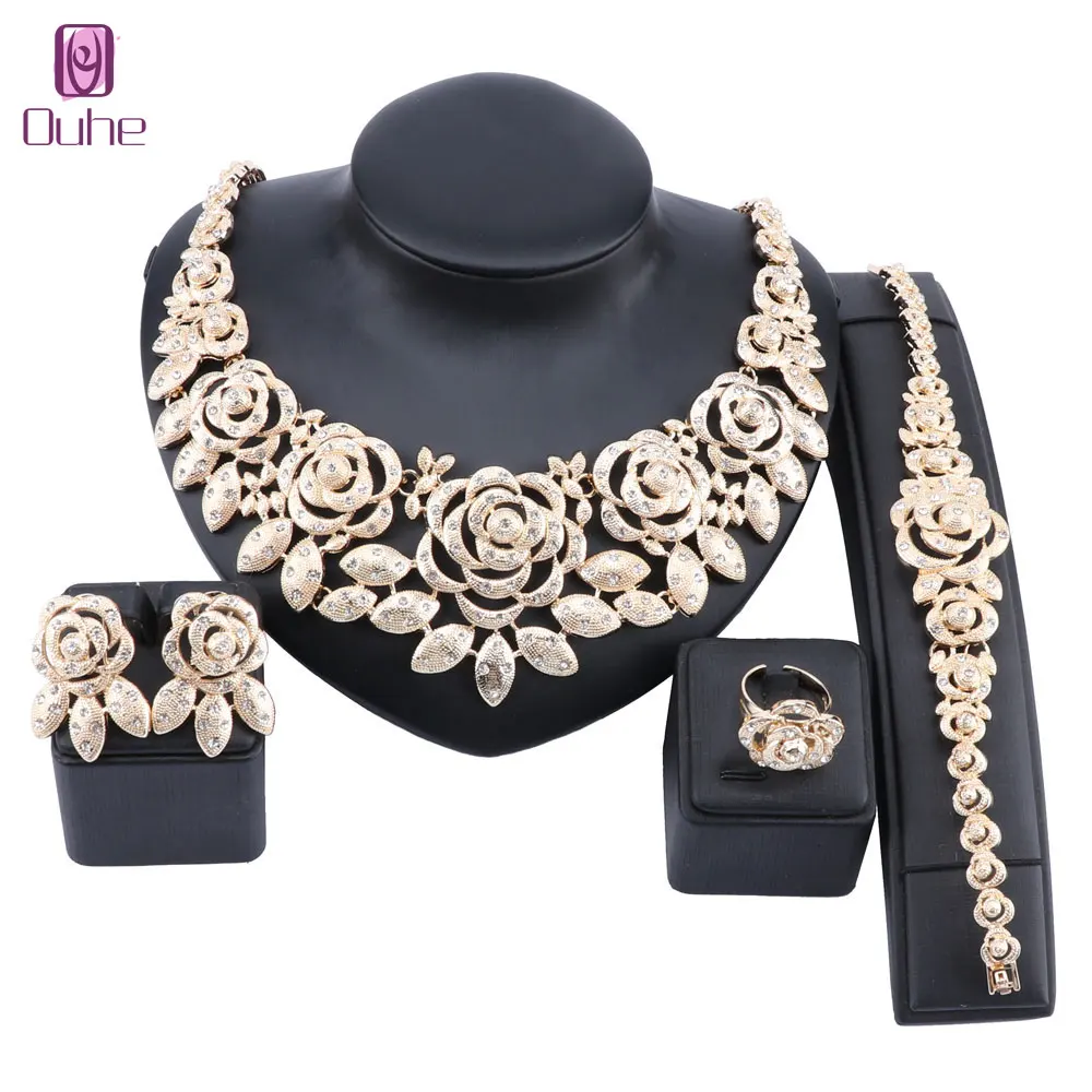 Женский Свадебный комплект из колье серёг браслета и кольца | Украшения