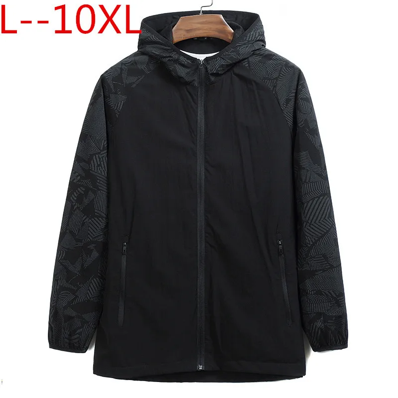 10XL 8XL 6XL новая мужская куртка с капюшоном весна лето Модная ветровка