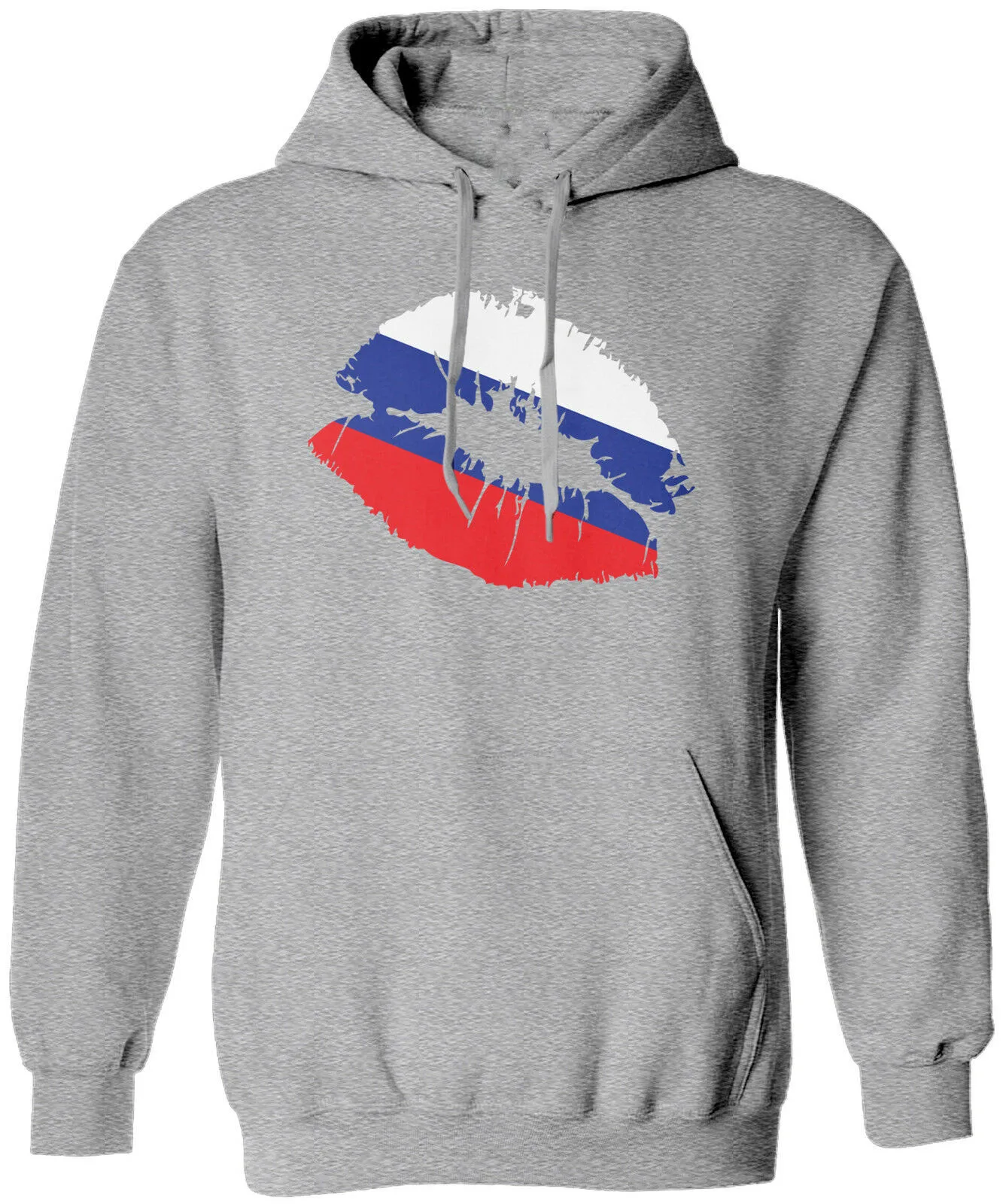 Мужская толстовка с русским флагом и губами поцелуем Rossiya | одежда