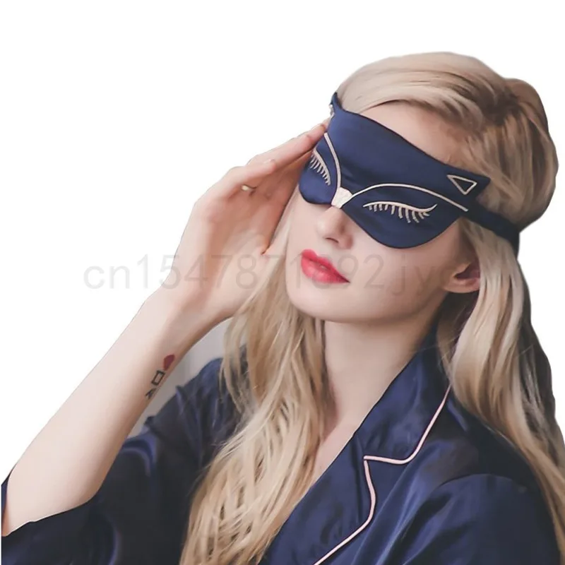 

Promotional Mulberry Silk Warm Eye Mask Shading Sleep Protection Silk Eye Mask Cartoon Little Embroidery Multicolor